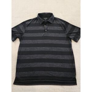 Chase 54 Mens Golf Performance Polo Shirt‎ Size Large Black/Ligjt Black Stripes